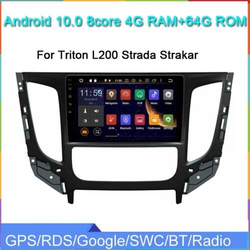 9inch car dvd player for Mitsubishi Triton L200 Fiat Fullback Ram 1200 Strada Strakar 2015 with android 9 system 4G RAM 64G ROM