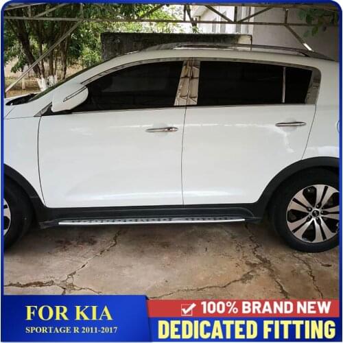 Car Styling For Kia Sportage R 2011 to 2017 Stainless Steel Window Center Pillar B+C Pillars Cover Trims External Protection