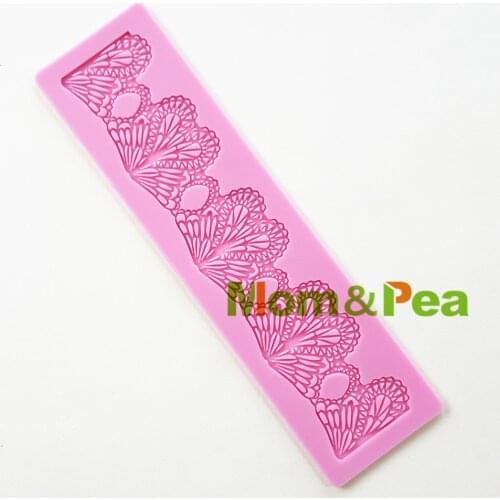 Mom&Pea GX166 Free Shipping Heart Silicone Lace Mold Cake Decoration Fondant Cake 3D Mold Food Grade Silicone Mould