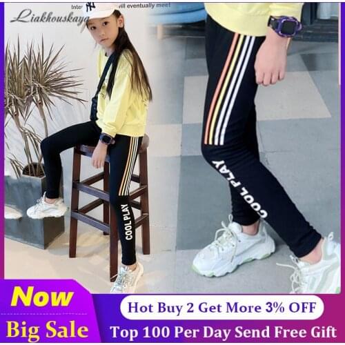 Trousers For Girls Leggings Kids 2021 Spring Autumn Cotton Stretch Leggings Children Skinny Clothing Sport Pants Girl 4-15 Years