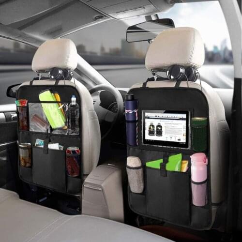 Black Car Seat Back Storage Bag Multi-purpose Pocket Automotive Storage Organizer Easy Installation for Ipad Book Phone