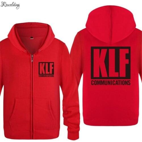 Mens Hoodie Funny The KLF Communications Hoodies Men Hip Hop Fleece Long Sleeve Zipper Jacket Coat Sweatshirt Skate Tracksuit