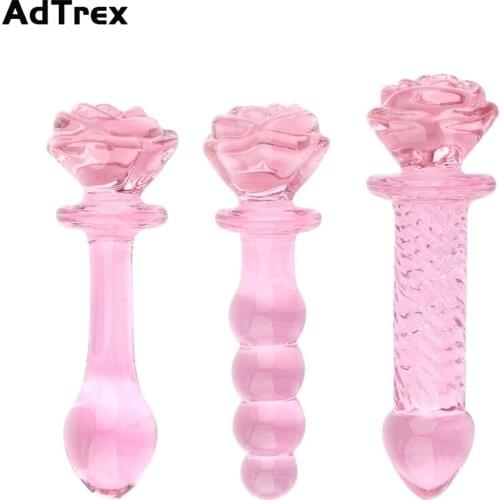 Crystal Glass Anal Plug Masturbation for Men Women Butt Block Adult Products Pink Prostate Massager Sex Toys