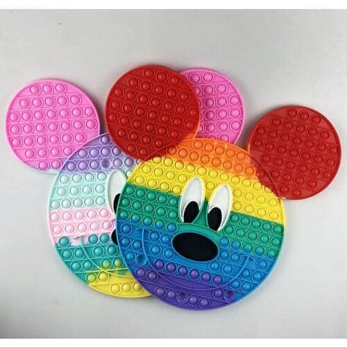 Disney 40cm Mickey Mouse Super Big Size Push Bubble Toys Autism Needs Squishy Stress Toys Adult Kid Funny Anti-stress Fidget