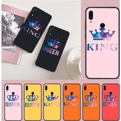 King Queen Coque Crown Newly Arrived Black Cell Phone Case For Xiaomi Redmi Note 4 4x 5 6 7 8 pro S2 PLUS 6A PRO