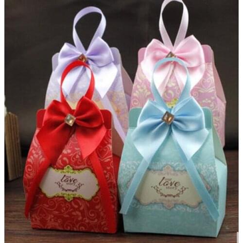 Colorful Small Cardboard Wedding Favors Party Gift Box Candy Boxes Novelty Treasure Chocolate Paper Gift Box For Parties