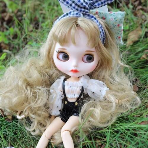 ICY DBS Blyth Doll outfit dress dress white shirt black pants red bow toy clothes