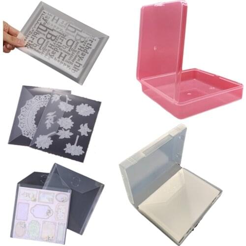 Hot Pvc Collection Bag Storage Box Magnetic Plate for Stamps and Metal Cutting Dies Storage Pockets for Crafters