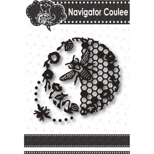 Metal cutting molds Honeycombs Flowers Bees Die for novice scrapbooks Die-cutting molds Stamps and molds Craft supplies New 2021