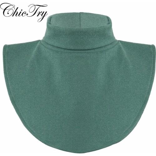 Fashion Women Detachable Thick Fake Turtleneck Mock Neck Half Top Blouse Autumn Winter Unisex Dickey Collar Neck Warmer Cover