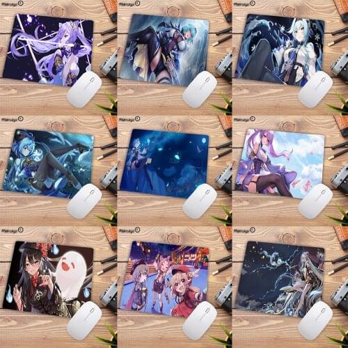MRG Genshin Impact Small Mousepad22X18CMLest-selling Laptop Office Rubber Mouse Pad for Desktop Computer Mousepad for Anime Girl