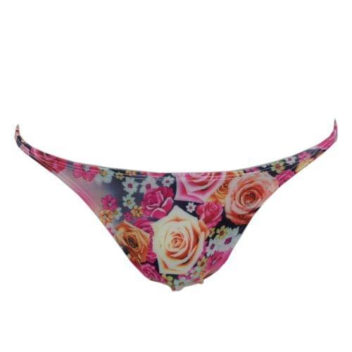 Mens String Bikini Stripe Jersy nylon Spandex G3774 Narrow Waist Printed Flowers