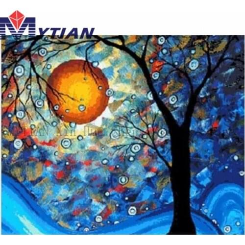 MYTIAN 5D DIY Diamond Painting Colorful Tree,Sun,Sunset,Advanced Paint By Rhinestone For Home Decor Diamond Embroidery Stickers