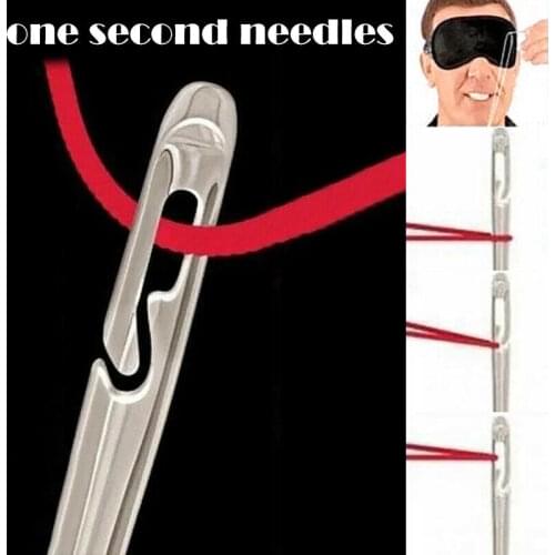 Stainless Steel Self-threading Needles Opening Sewing Darning Needles Set