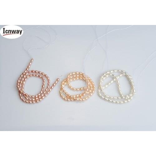 Natural AA rice white pink lavender freshwater Pearl 4-5mm For Jewelry Making 15inches DIY necklace FreeShipping Wholesale