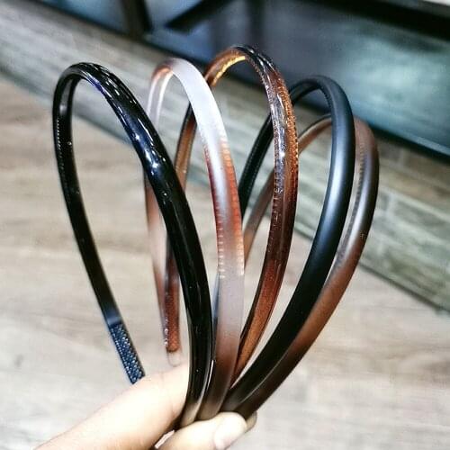 1Pcs Black Brown Plastic Headband For Women Hairband Hair Accessories With Teeth Summer Thin Head Hoop Non-Slip Girls Hair Hoop