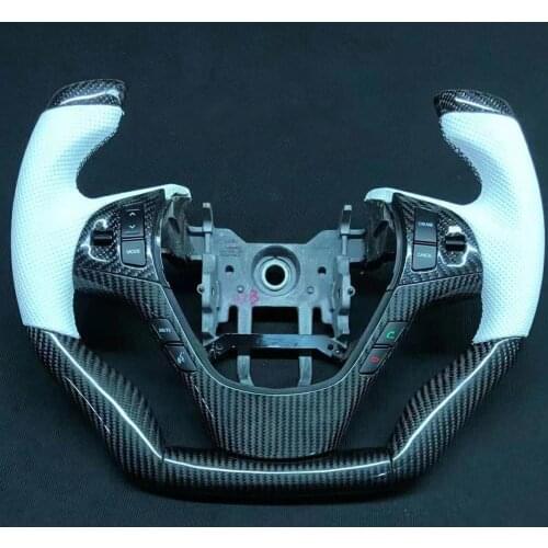 OEM Cuatomized F1 Racing Carbon Fiber Sports Steering Wheel Perforated Leather compatible for Hyundai Rohens Coupe 2012