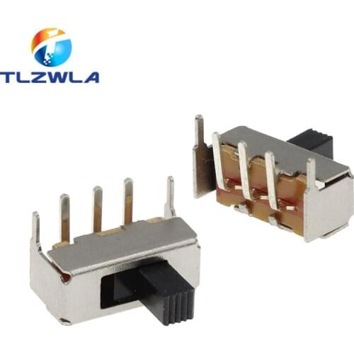 100PCS SS12F23 SS12F23VG5 0.5A 50V Toggle Switch 3PIN 1P2T 90 Degree Curved Needle Slide Switch Handle high 5mm