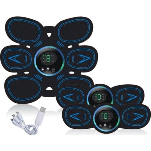Rechargeable EMS Abdominal Muscle Stimulator Trainer ABS Electrostimulation Fitness Massager Leg Arm Abdomen Muscular Exercise