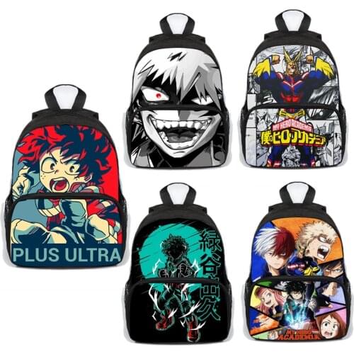 13 Inch My Hero Academia Backpack Popular Pattern School Backpack Children Boys Girls Cartoon Daily School Bag