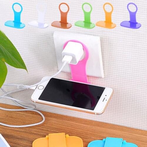 Folding Mobile Phone Wall Charger Adapter Charging Holder Hanging Stand Bracket Support Charge Hanger Rack Shelf Cell Phone Hook