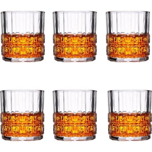 Hellodream old fashioned lead-free whiskey glass for scotch bourbo Set of 6-8.45 oz