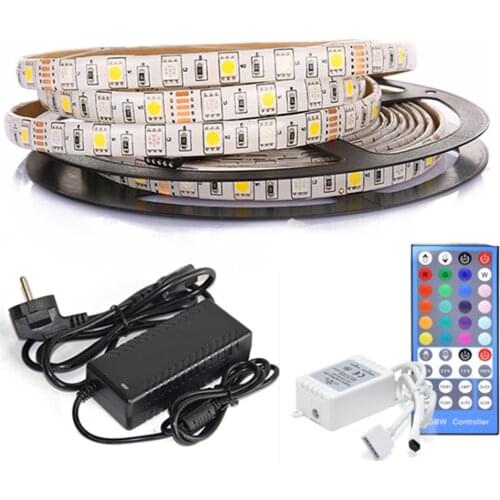 5050 RGBCW RGBWW LED Strip DC 12V 5M 300LED RGBW/WW LED Light Strip with +Remot
