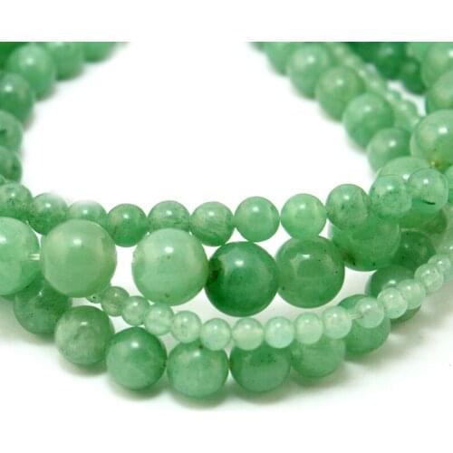 High quality 4mm 6mm 8mm 10mm Natural Stone Charms Green Aventurine Round Stone Beads For Jewelry Making DIY Bracelet