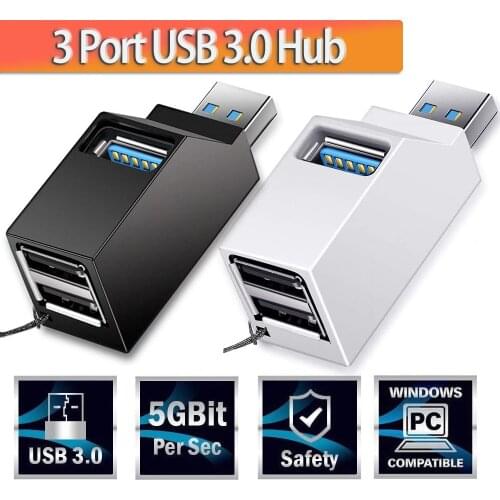 3 Port USB3.0 Hub High Speed Splitter Adapter Plug and Play Bus Powered Extension Fast Data Transfer USB Hub Extender Connector