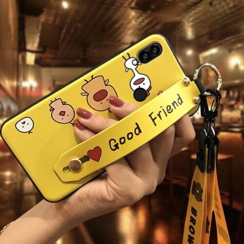 Back Cover Cartoon Phone Case For Doogee N10/Y7 Cute Lanyard Anti-knock New Arrival Wristband