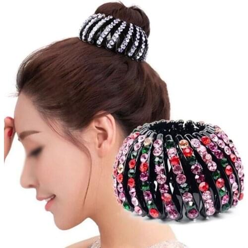 Crystal Bird Nest Ponytail Holder fair crab claw clip Hairpin Rhinestone for Women Girls Accessories Barrettes Headwear