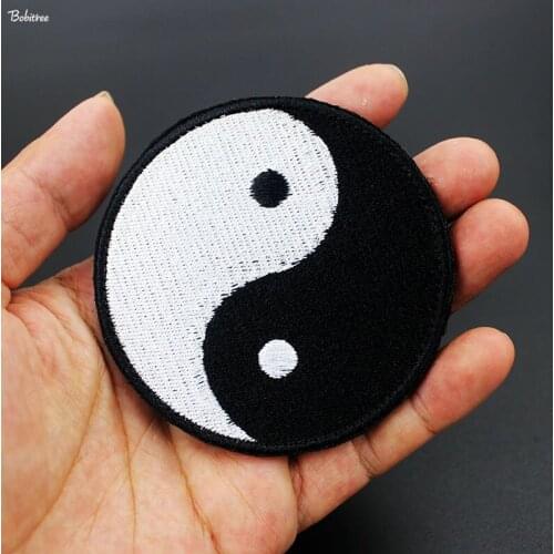 Tai Ji Hook Loop Patch Stick on Armband Embroidered Airsoft Badge for Jacket Backpack DIY Decorative Applique