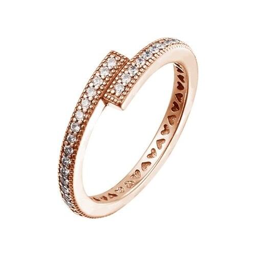 Authentic 925 Sterling Silver Sparkling Overlapping Ring Wedding Engagement Rings Women Fashion Jewelry Anillos 2021 New