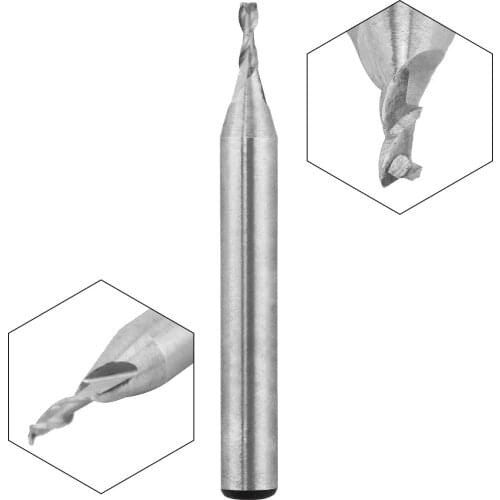 1pcs HSS 2 Flute End Mill Cutter 1mm-8mm CNC Straight Shank Milling Woodworking Tool End Mill Router Bit CNC Mold Processing