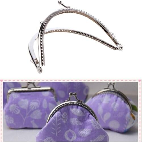 1PC Metal Frame Kiss Clasp Arch DIY Craft For Purse Bag Silver Tone 15cm