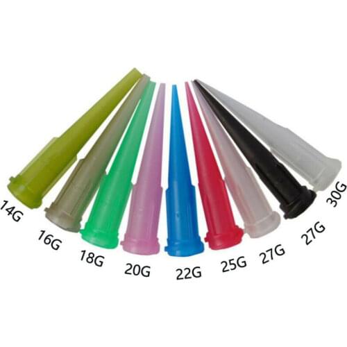 14-25G TT Tapered Tips assorted Plastic Conical Smooth flow Tapered Needle/Tips Dispense Tips set 100pcs