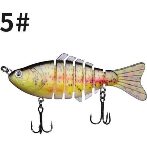 16G/10CM Artificial Seven Sections Wobblers Fishing Lure Hard Bait 3D Eyes Anti-corrosion Professional Plastic Fishing Bait
