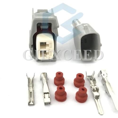 2 Sets 2 Pin 6189-0611 90980-11875 Female Male Knock Sensor Connector Fuel Injector Socket For Toyata Corolla
