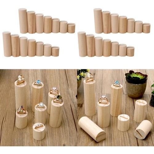 28Pcs Jewelry Display Ring Stands Modern Wood Ring Holder Engagement Wedding Photography Trade Show Home Premium Store