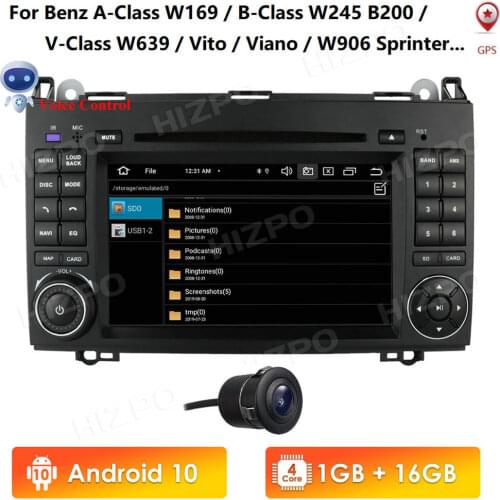 2Din 1G RAM Android 10 GPS Autoradio For Mercedes/Benz/A-Class W169/B-Class W245/V-Class W639 7Inch 4G Car Multimedia player