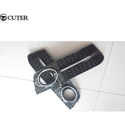 A4 B8 RS4 Black ABS Front Bumper Honey mesh fog cover Grill Grille for Audi A4 S4 RS4 B8 8K 09-12