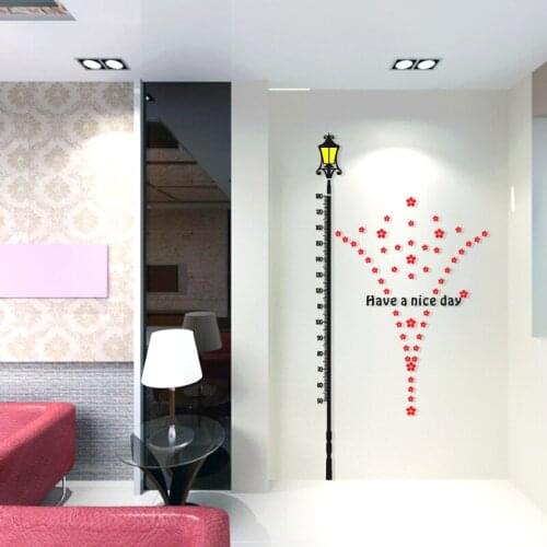 WS162 Adult cartoon childrens baby acrylic 3D wall stickers measure height living room bedroom interior decoration stickers