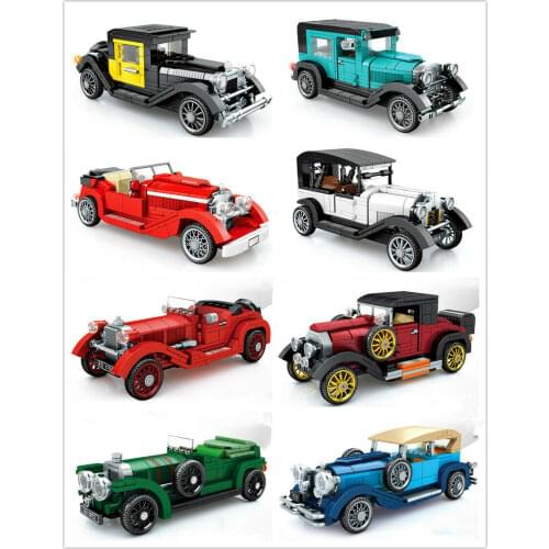Sembo Blocks Kids Building Toys Boys Puzzle Vintage Car Model 607400-607407 no box