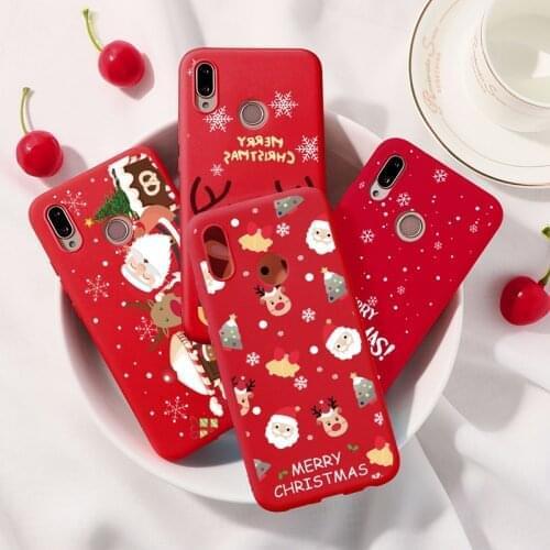For Huawei P Smart 2019 2021 P40 Lite E P30 P20 Pro Honor 8X 8A 9X 10i 20i 10 20 Lite Y7 Y6 Y9 Cute Cartoon Christmas Case Back
