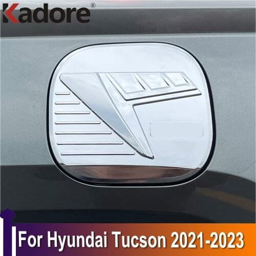 For Hyundai Tucson 2021 2022 2023 ABS Chrome Car Gas Cap Fuel Tank Cover Trim Gas Cover Sticker Decoration Car Accessories