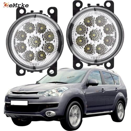EEMRKE 2-PCS Car-Styling for Citroen C-Crosser EP 2007 2008 2009 2010 2011 2012 9-Pieces Led Fog Lights H11 12V Fog Head Lamp