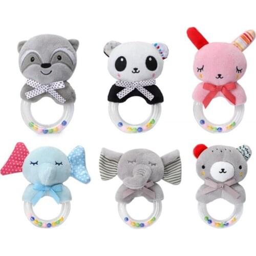 Newborn Baby Soft Toys 0-12 Months Cartoon Animal Baby Plush Rattle Mobile Bell Toy Infant Toddler Early Educational Toys