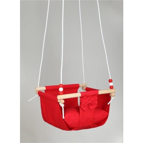 Red Baby Child Garden Outdoor Indoor Swing Sets Solid Rope Indissoluble Swing 100% Cotton Casual Swing Hammock Seat Picnic