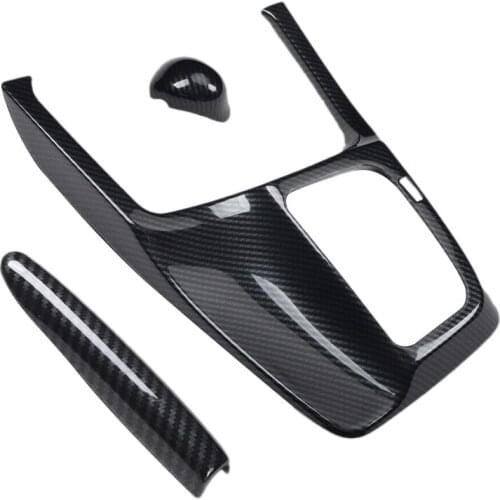 3Pcs Manual Gear Shift Frame Cover Trim Styling ABS Carbon Fiber Style Black Fit For Honda Civic 2012 2013 2014 2015