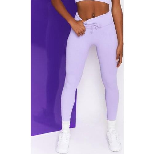 Yoga Seamless Leggings Running Elastic Workout Drawstring High Waist Tummy Control Gym Fitness SportwearPant Booties Tights